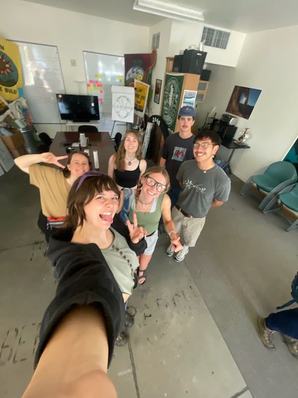 Selfie of a group smiling